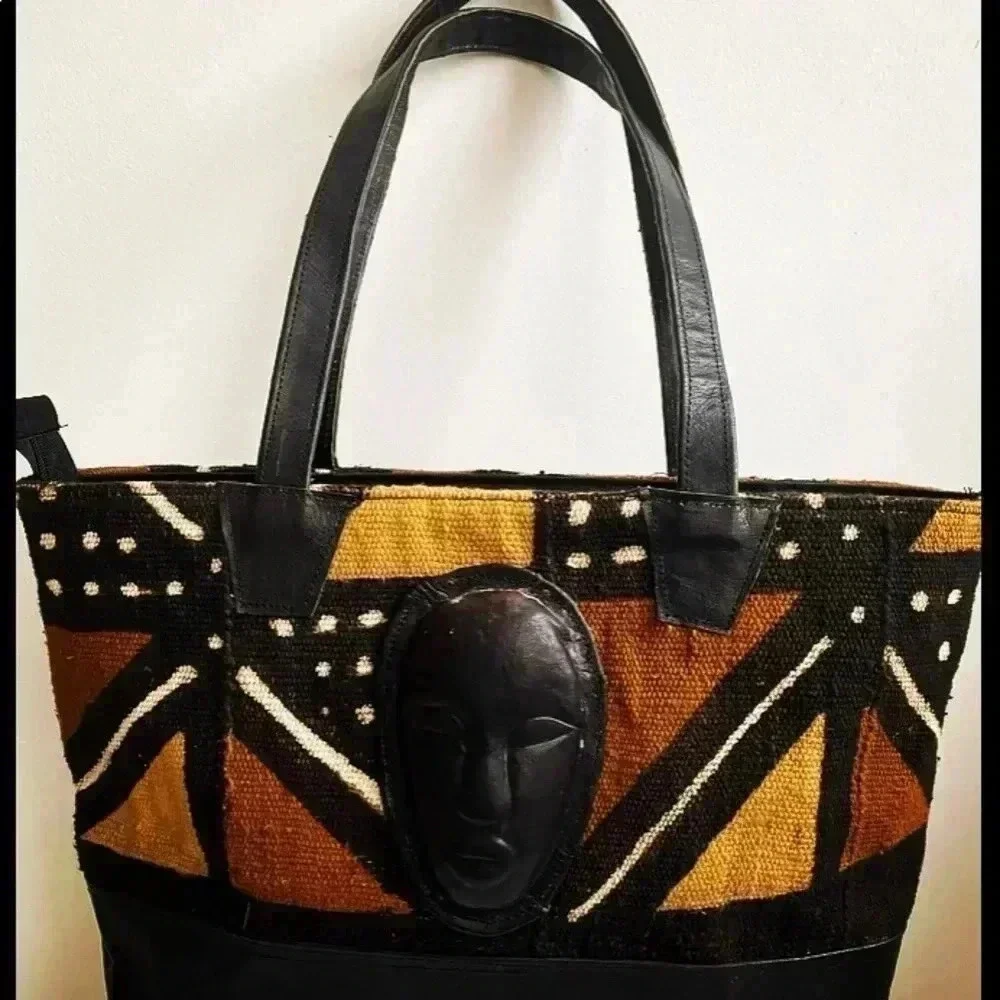 Handcrafted African leather satchel handbag